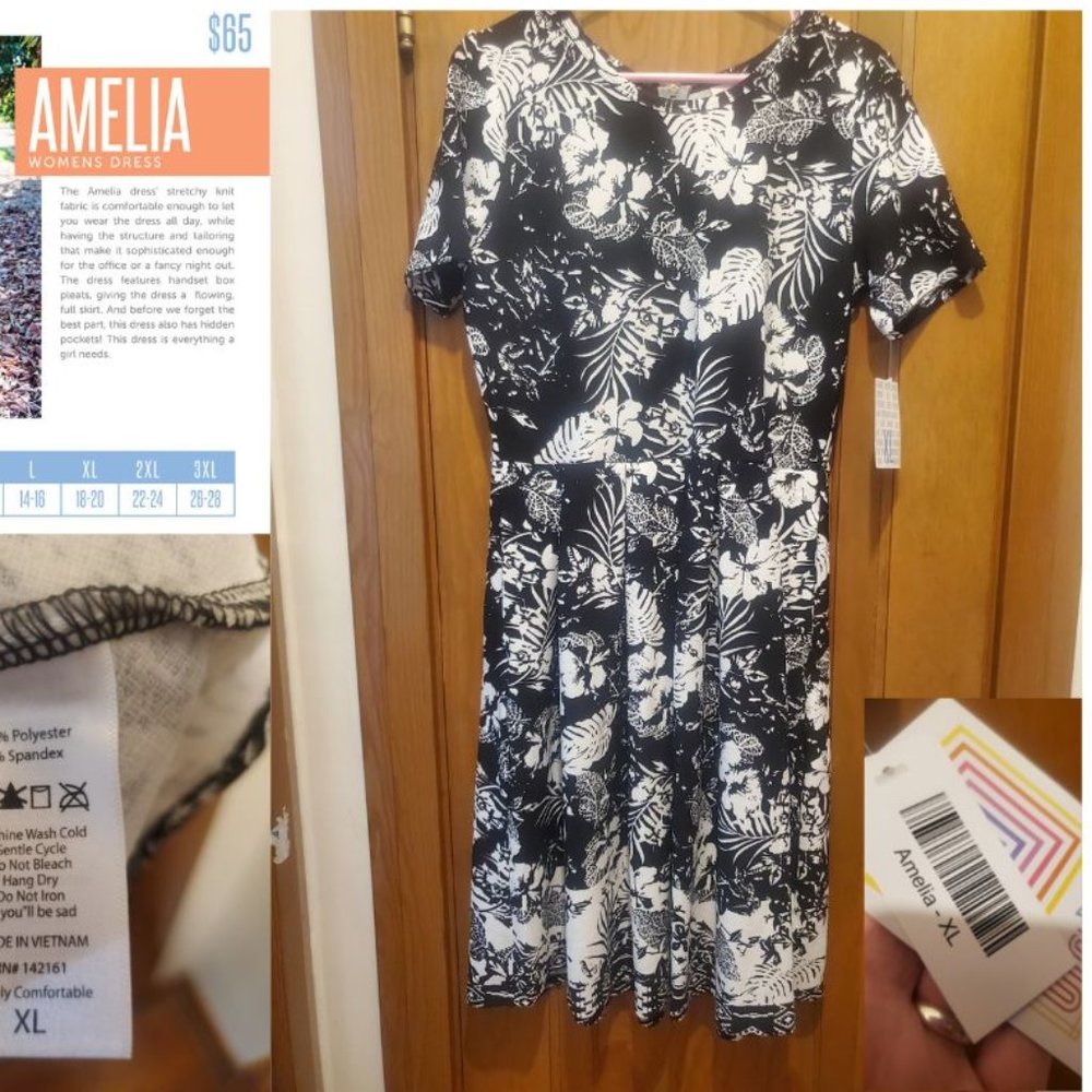 XL Lularoe Amelia Dress (w/ pockets) NWT